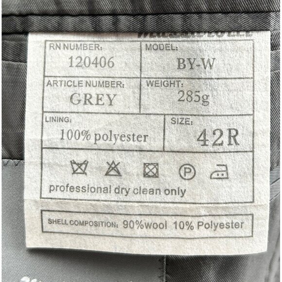 Massarotti Italy Men’s Blazer Jacket 42R Gray Wool Blend Two Button Suit Coat - Picture 5 of 12